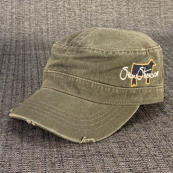 Military Style ShowSteers.com Womens Hat - cap livestock show showing army green - Picture 1 of 8
